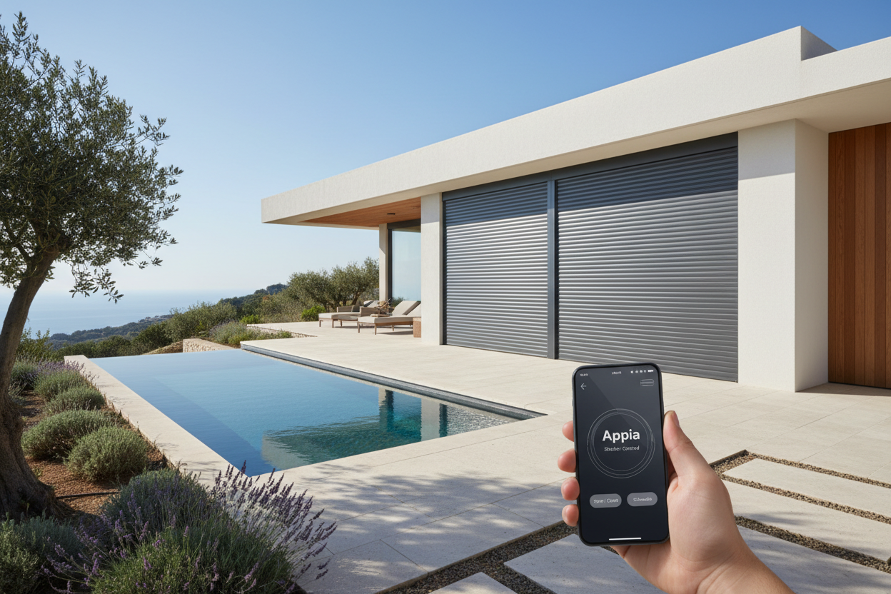 Tapparelle motorizzate smart su una casa moderna italiana